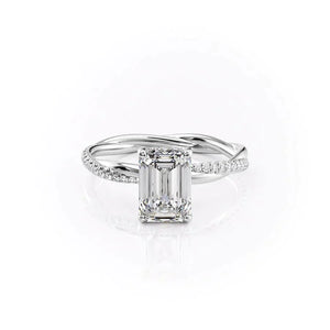 The Stacey Set With A 5 Carat Emerald Moissanite
