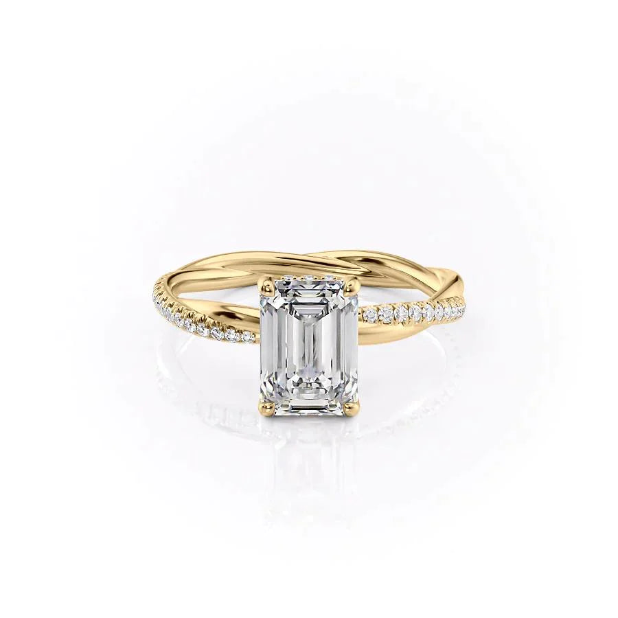 The Stacey Set With A 2.5 Carat Emerald Lab Diamond