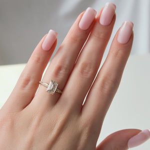 The Stacey Set With A Emerald Moissanite