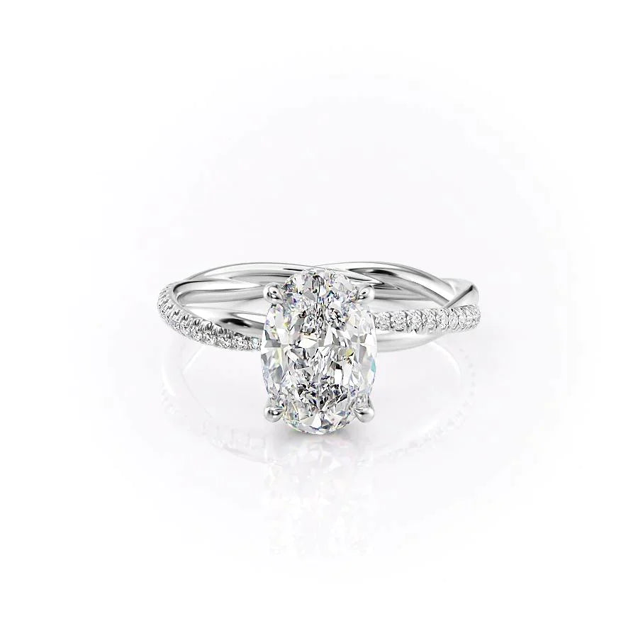 The Stacey Set With A 1 Carat Oval Lab Diamond