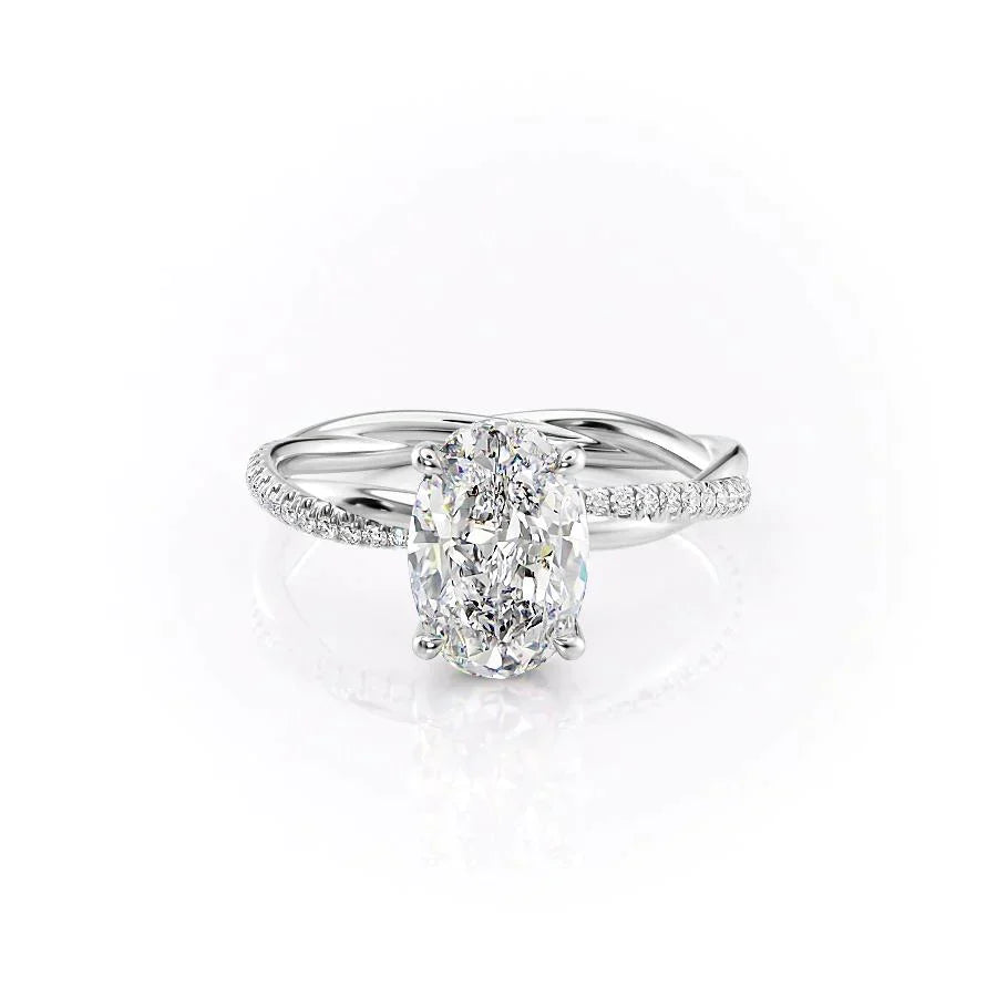The Stacey Set With A 2.5 Carat Oval Moissanite