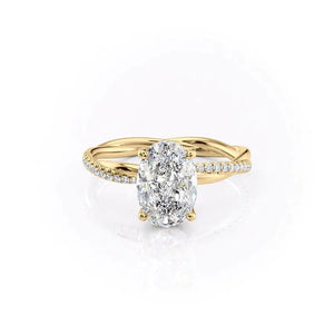 The Stacey Set With A 3.5 Carat Oval Moissanite
