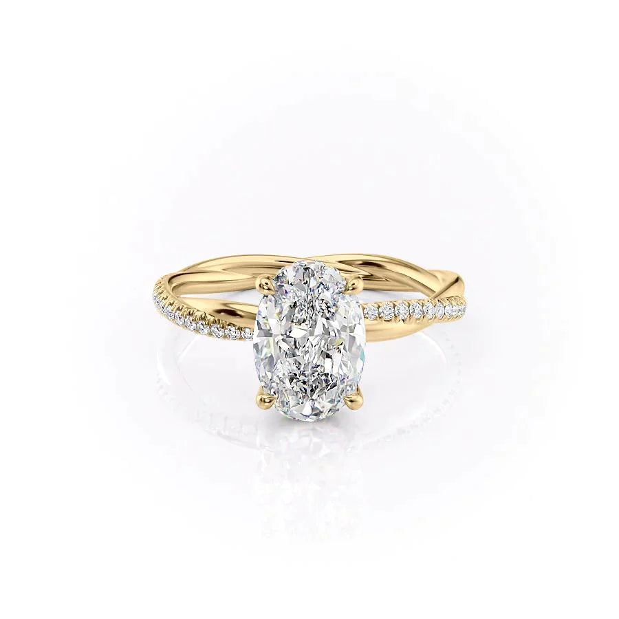 The Stacey Set With A 2.5 Carat Oval Lab Diamond