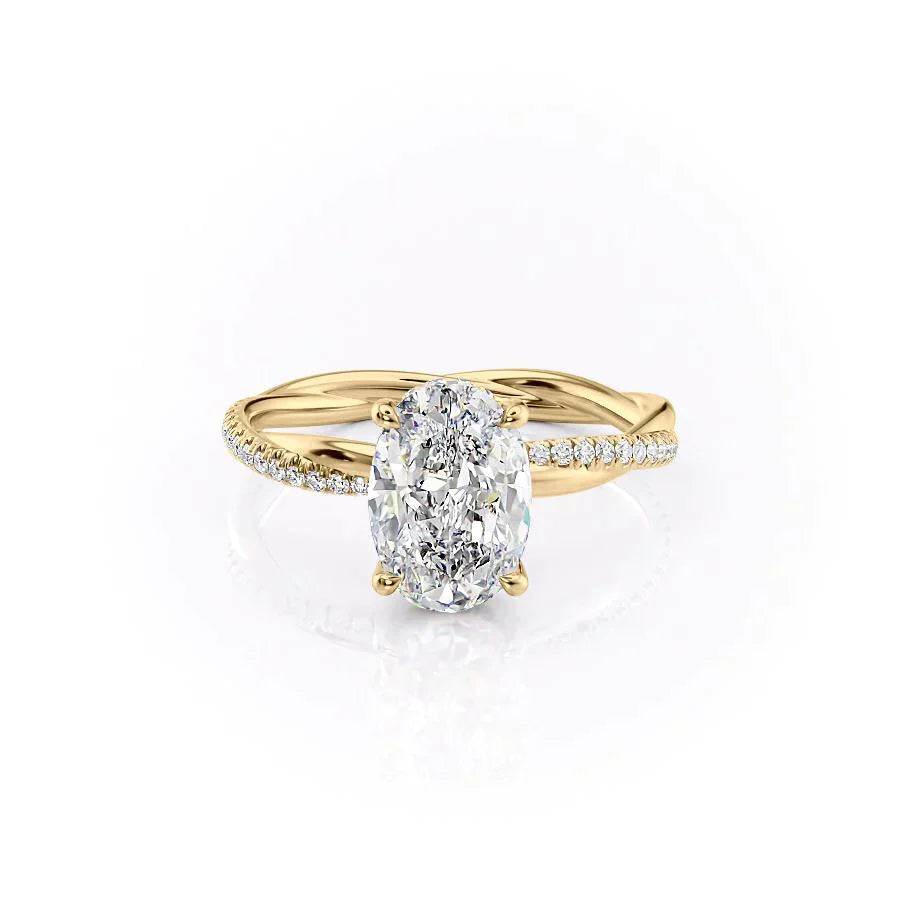 The Stacey Set With A 4.5 Carat Oval Moissanite