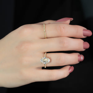The Stacey Set With A 1 Carat Oval Lab Diamond