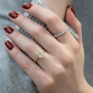 The Stacey Set With A 1 Carat Oval Lab Diamond