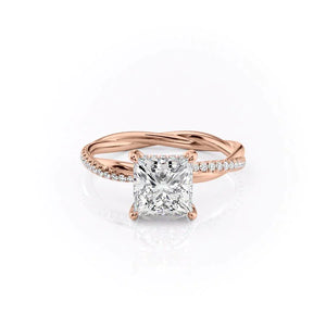 The Stacey Set With A 3 Carat Princess Lab Diamond