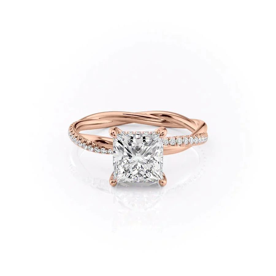 The Stacey Set With A 1 Carat Princess Lab Diamond