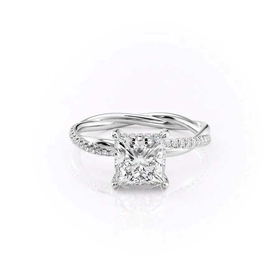 The Stacey Set With A 2 Carat Princess Lab Diamond