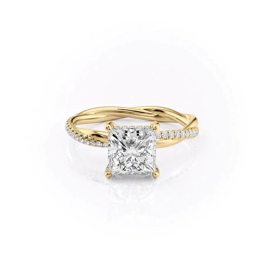 The Stacey Set With A 4 Carat Princess Moissanite