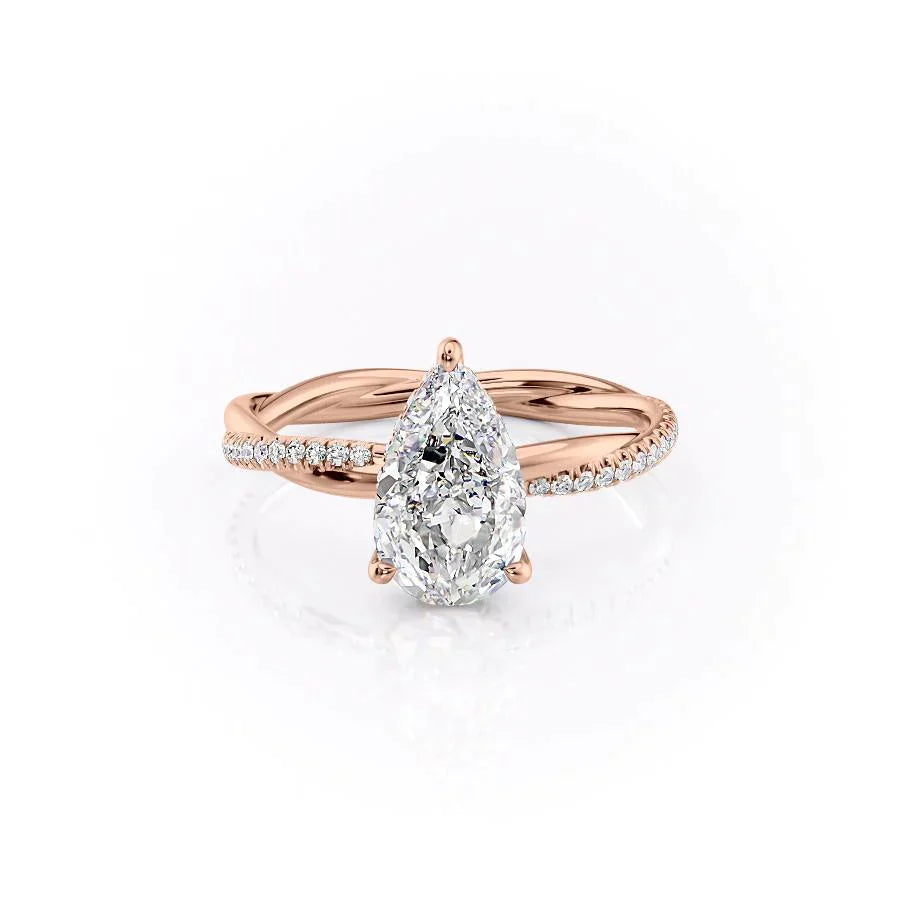 The Stacey Set With A 1.5 Carat Pear Moissanite