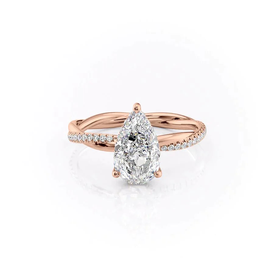 The Stacey Set With A 1 Carat Pear Lab Diamond