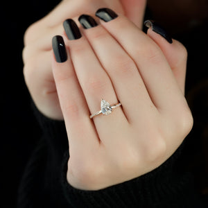 The Stacey Set With A 1 Carat Pear Lab Diamond