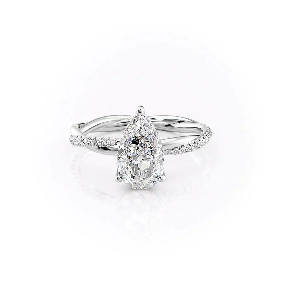 The Stacey Set With A 3.5 Carat Pear Moissanite