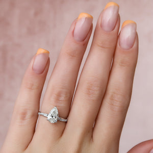 The Stacey Set With A Pear Lab Diamond