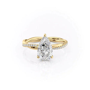 The Stacey Set With A 5 Carat Pear Moissanite