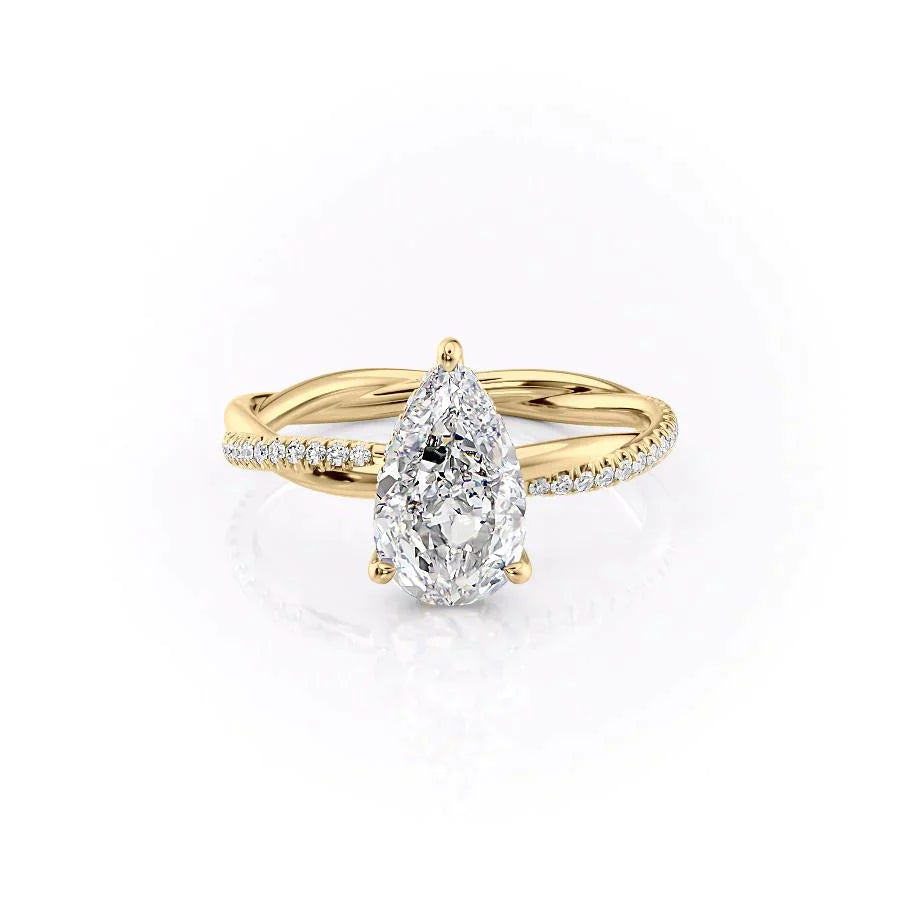 The Stacey Set With A 1 Carat Pear Lab Diamond