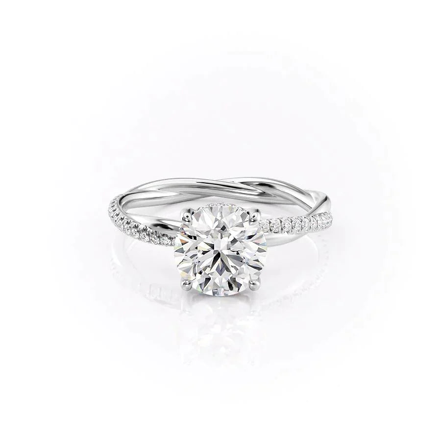 The Stacey Set With A 3 Carat Round Lab Diamond
