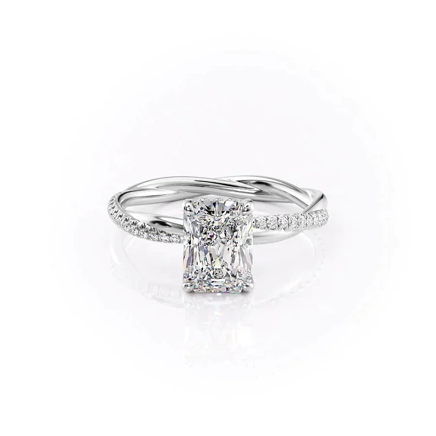 The Stacey Set With A 2.5 Carat Radiant Lab Diamond