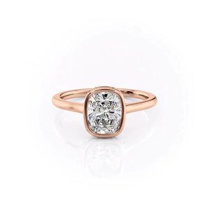 The Charlotte Set With A 2.5 Carat Elongated Cushion Lab Diamond