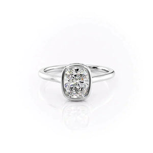 The Charlotte Set With A 1 Carat Elongated Cushion Lab Diamond