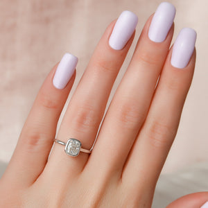The Charlotte Set With A 2 Carat Elongated Cushion Moissanite