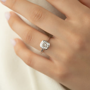 The Charlotte Set With A 2 Carat Elongated Cushion Moissanite