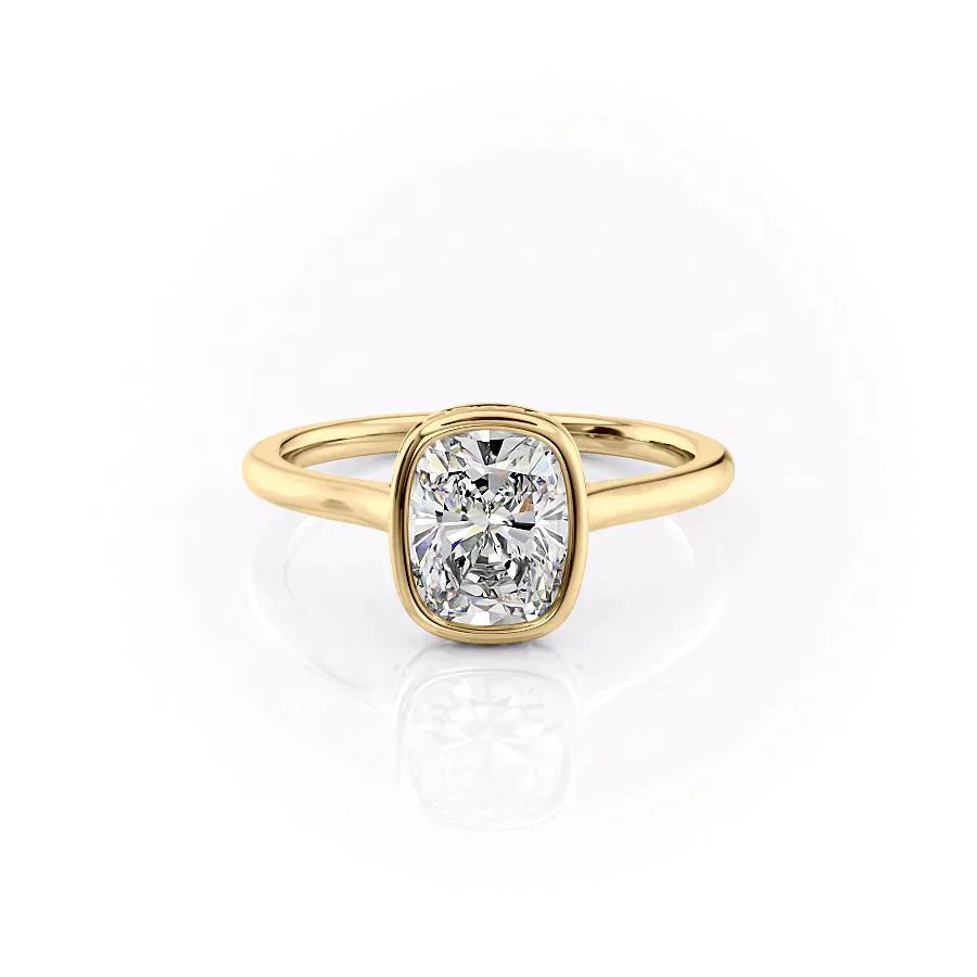 The Charlotte Set With A 2 Carat Elongated Cushion Moissanite