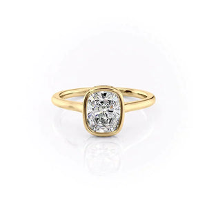 The Charlotte Set With A 4 Carat Elongated Cushion Moissanite