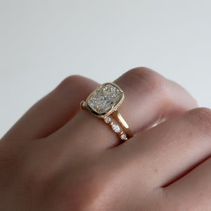 The Charlotte Set With A 2 Carat Elongated Cushion Moissanite