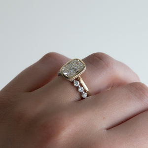 The Charlotte Set With A 2 Carat Elongated Cushion Moissanite
