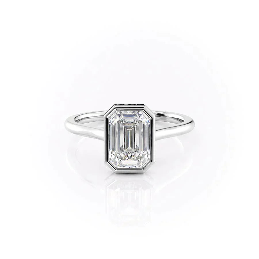 The Charlotte Set With A 3 Carat Emerald Moissanite