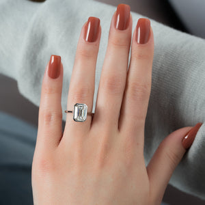 The Charlotte Set With A 2 Carat Emerald Moissanite