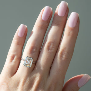 The Charlotte Set With A 2 Carat Emerald Moissanite