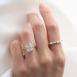 The Charlotte Set With A 1 Carat Emerald Lab Diamond