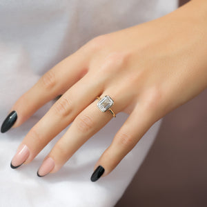 The Charlotte Set With A 1 Carat Emerald Lab Diamond