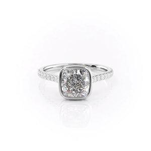 The Pave Charlotte Set With A 3 Carat Cushion Lab Diamond