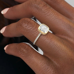 The Pave Charlotte Set With A 2 Carat Cushion Lab Diamond