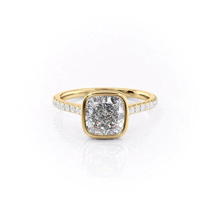 The Pave Charlotte Set With A 1 Carat Cushion Lab Diamond