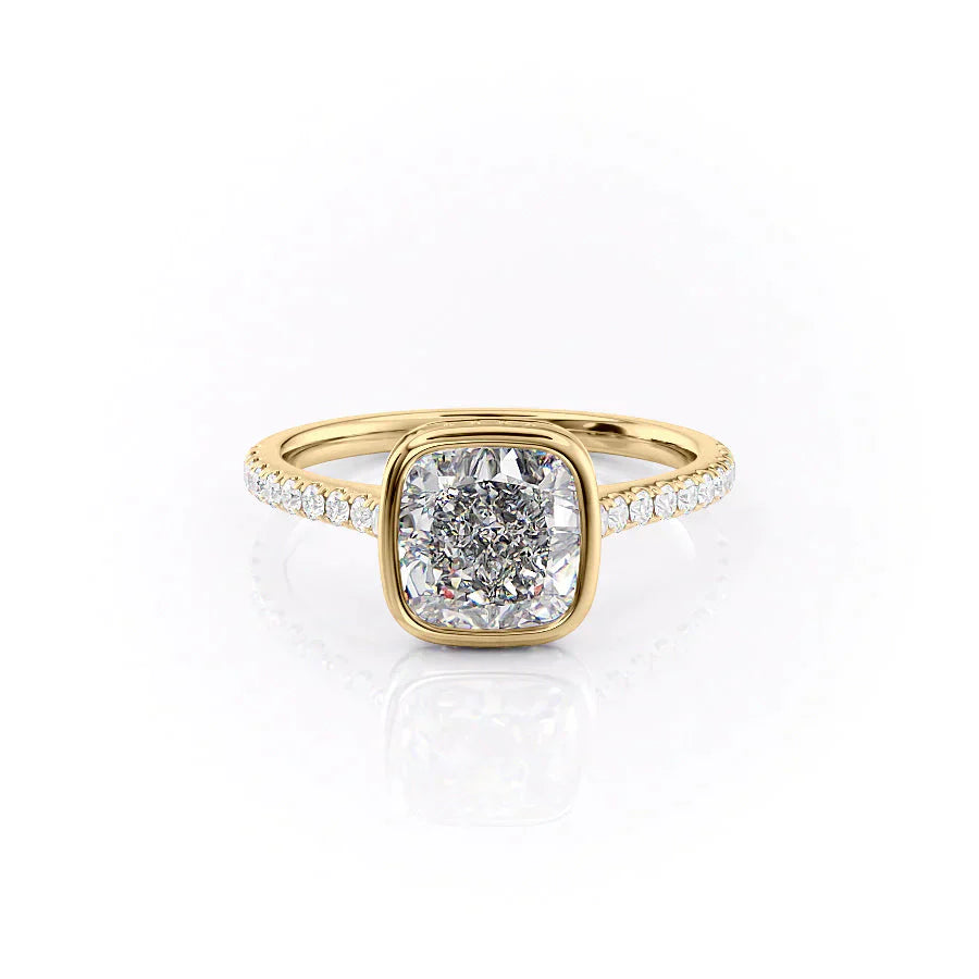 The Pave Charlotte Set With A 1 Carat Cushion Lab Diamond