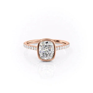 The Pave Charlotte Set With A 3 Carat Elongated Cushion Lab Diamond