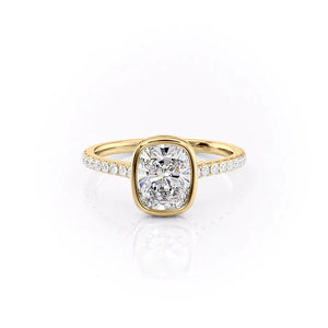 The Pave Charlotte Set With A 3 Carat Elongated Cushion Lab Diamond