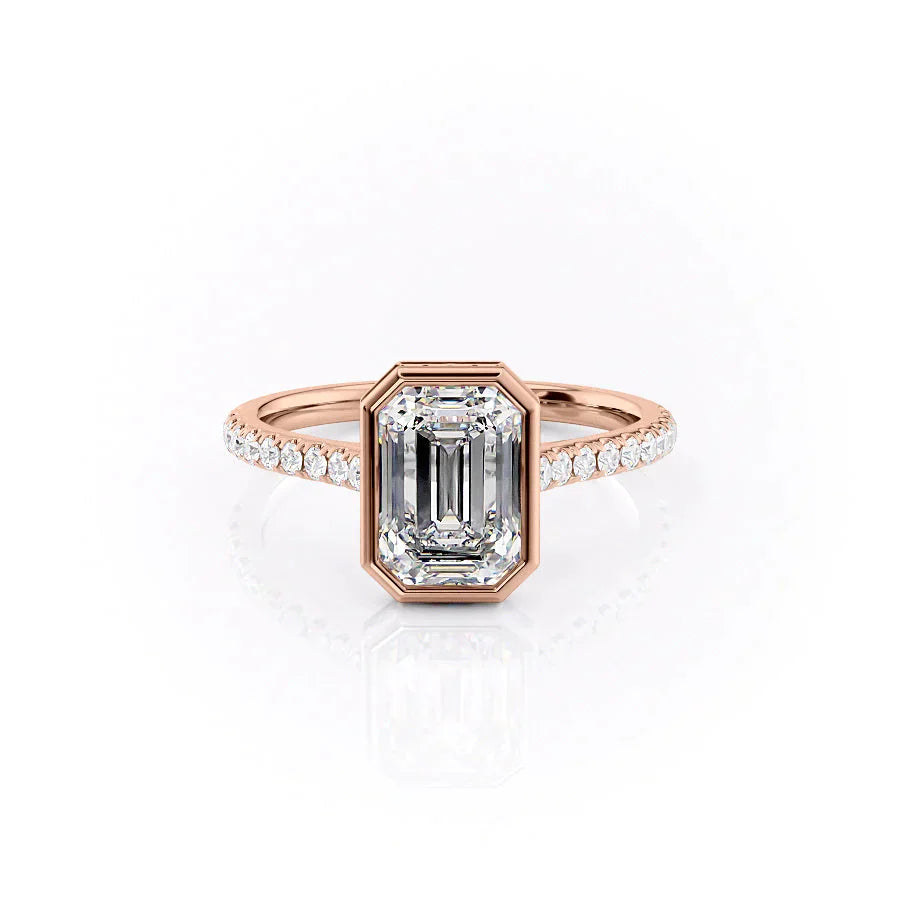The Pave Charlotte Set With A 1 Carat Emerald Lab Diamond
