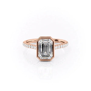 The Pave Charlotte Set With A 1 Carat Emerald Lab Diamond