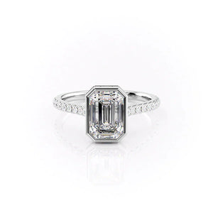 The Pave Charlotte Set With A 3 Carat Emerald Lab Diamond