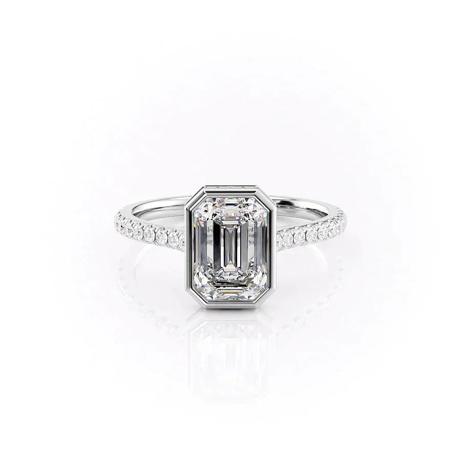 The Pave Charlotte Set With A 1.5 Carat Emerald Lab Diamond