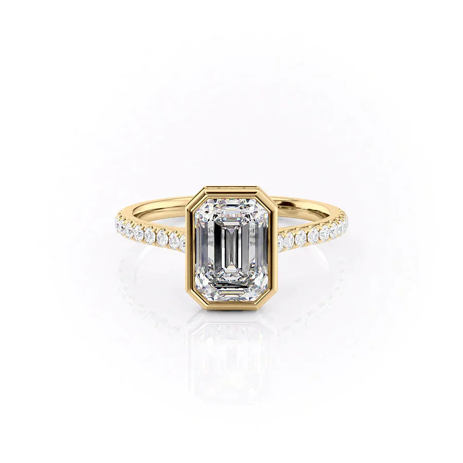 The Pave Charlotte Set With A 1.5 Carat Emerald Lab Diamond