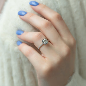 The Pave Charlotte Set With A 2 Carat Cushion Lab Diamond