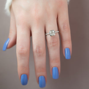 The Pave Charlotte Set With A 2 Carat Cushion Lab Diamond