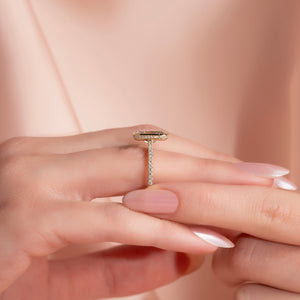 The Pave Charlotte Set With A Elongated Cushion Lab Diamond